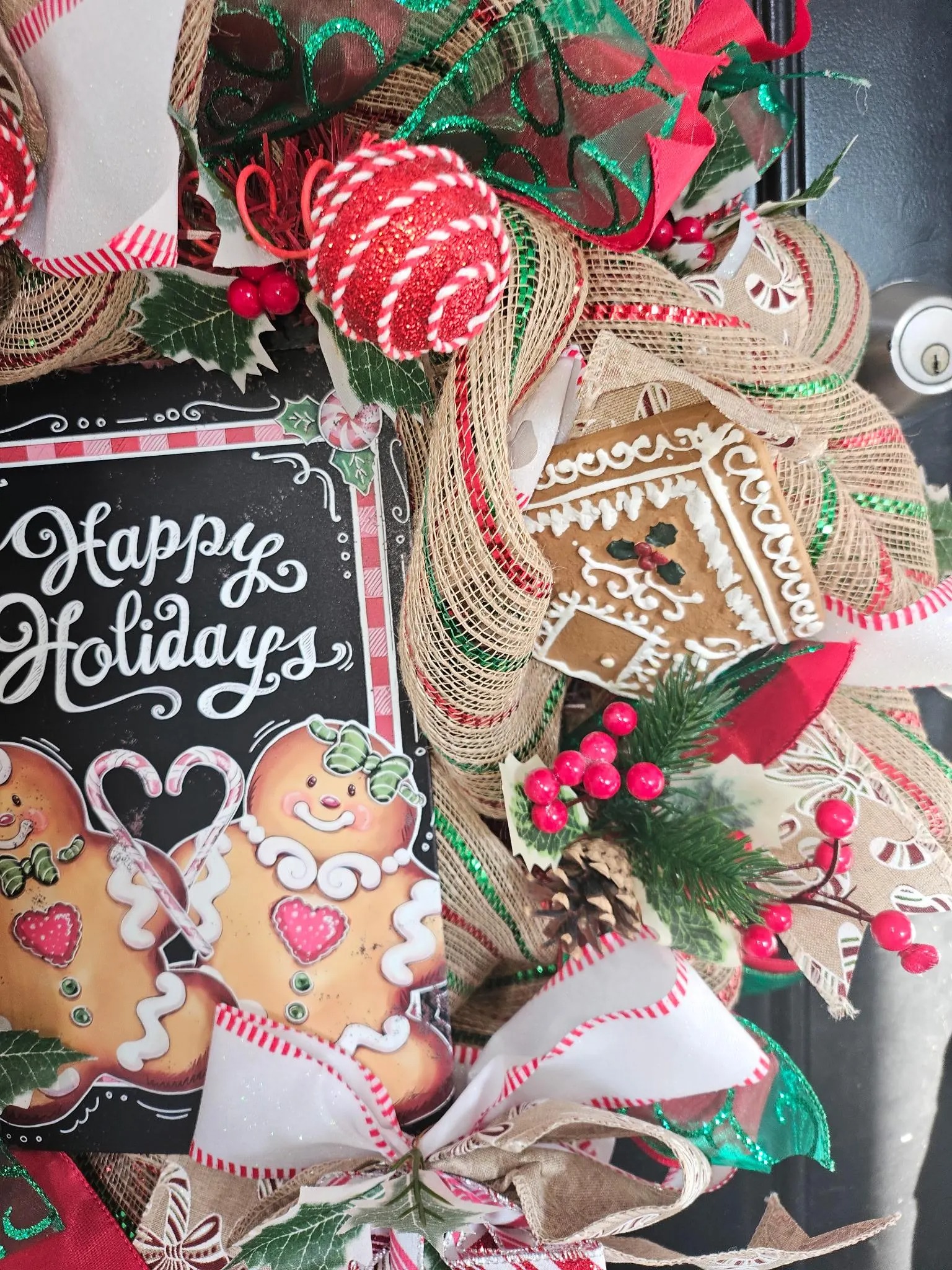 Happy Holidays Gingerbread Wreath image 3