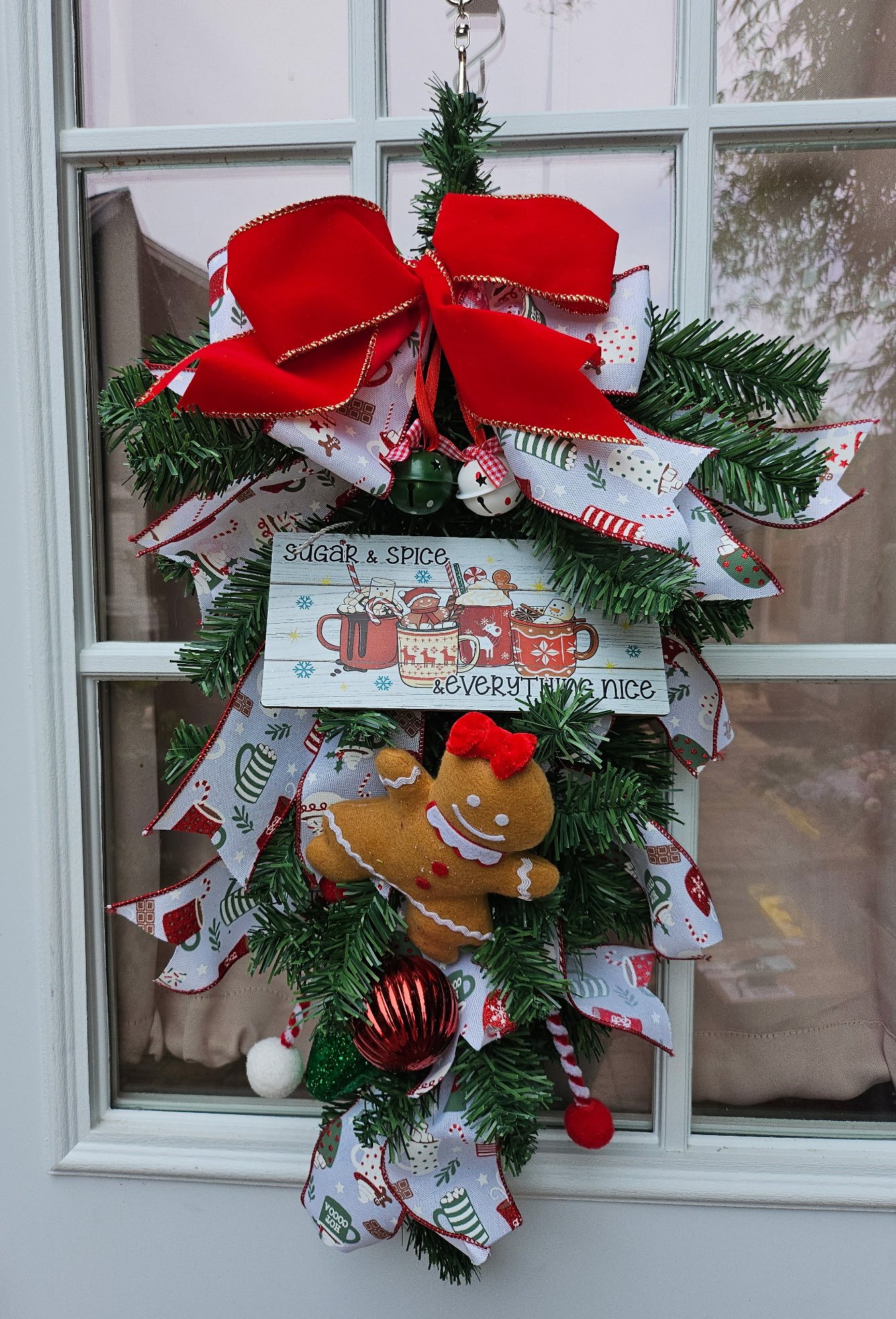 Sugar & Spice Christmas Swag with Gingerbread Girl