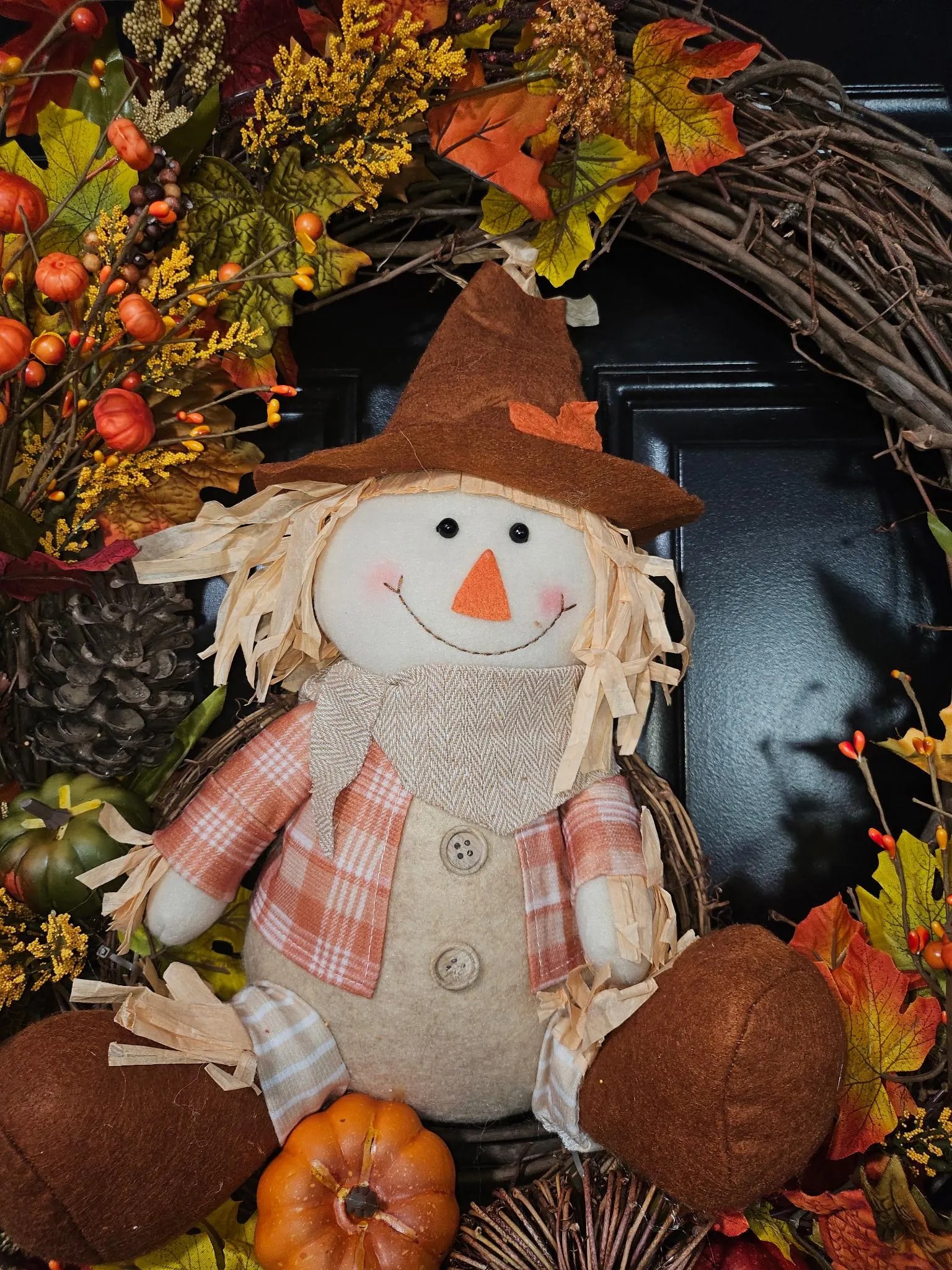 Autumn Grapevine Scarecrow Wreath image 3