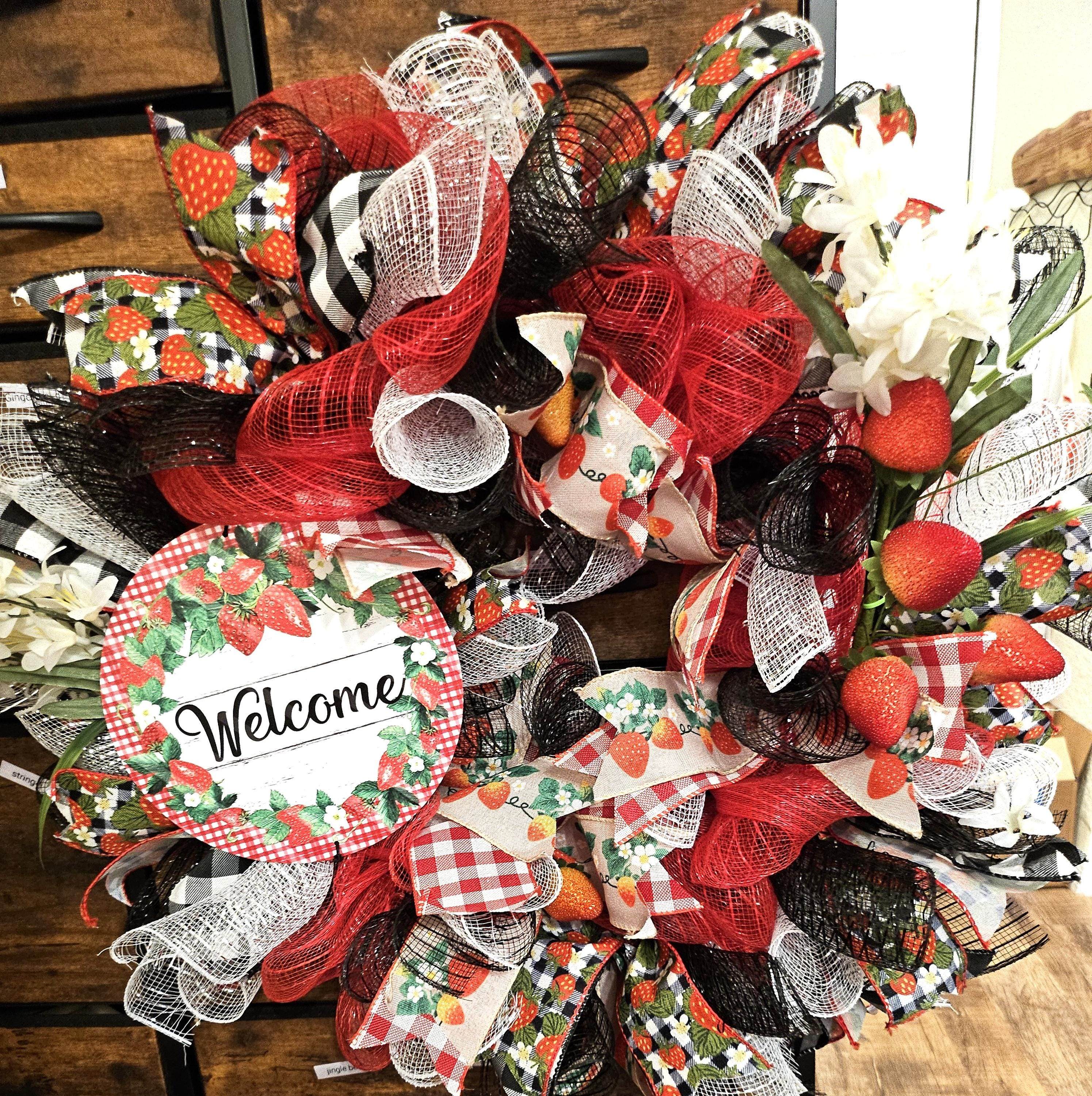 Summer Strawberry Welcome Wreath image 3
