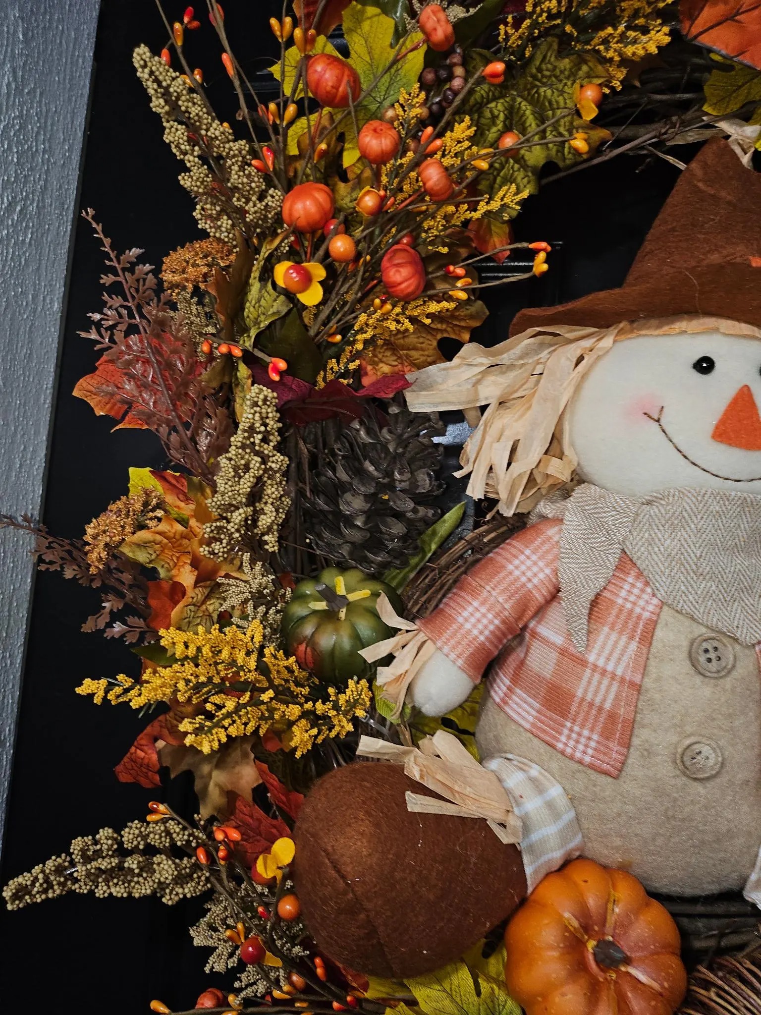 Autumn Grapevine Scarecrow Wreath image 2