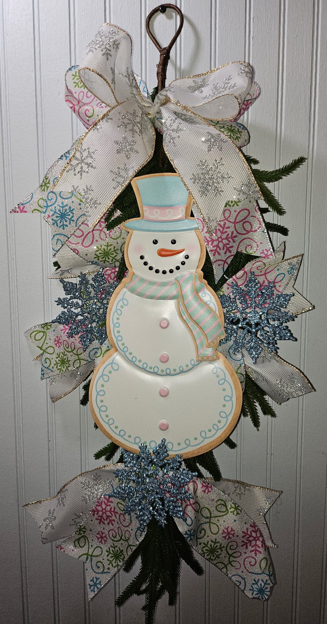 Pastel Snowman Christmas Swag