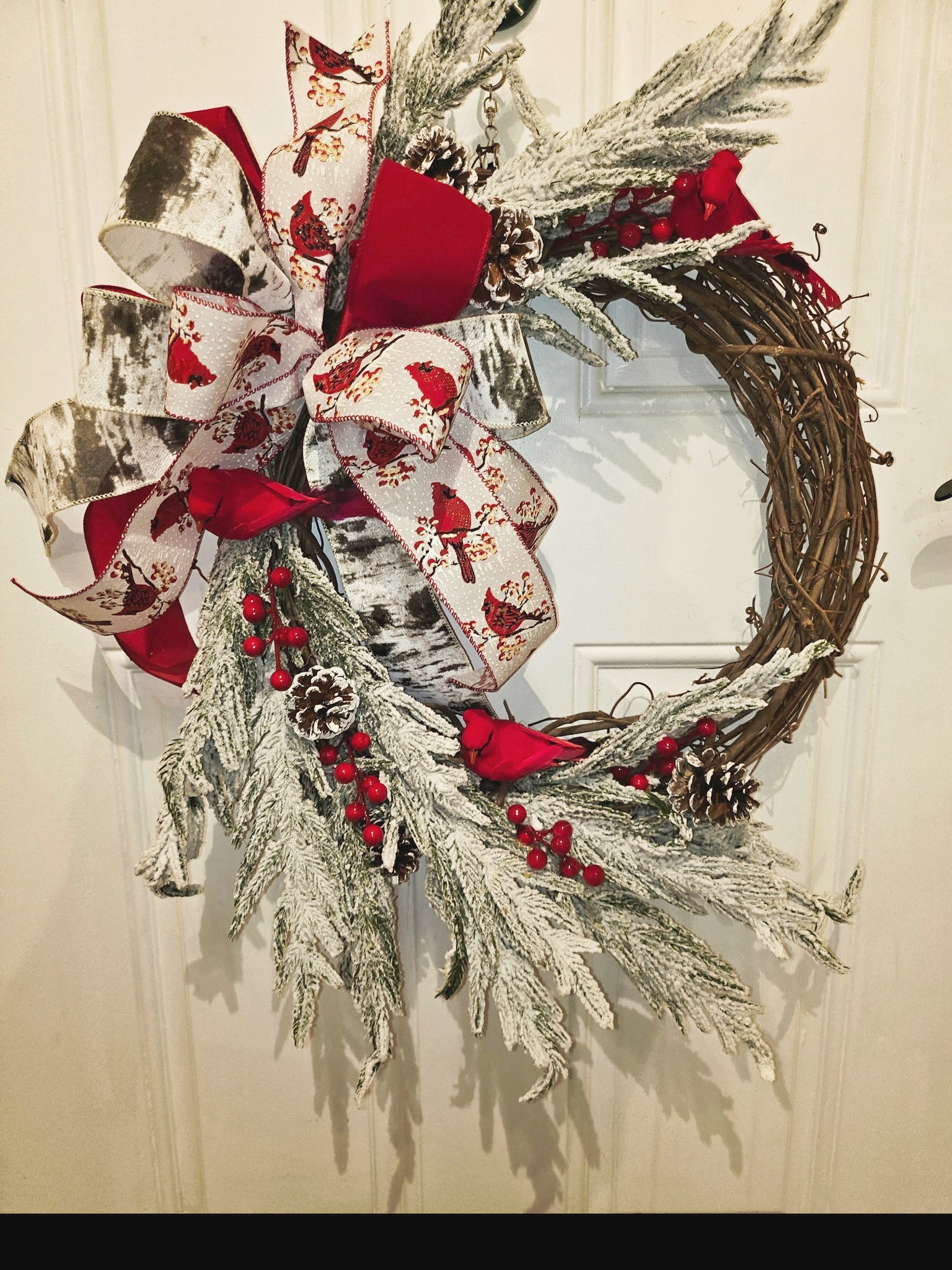 Winter Cardinal Grapevine Wreath
