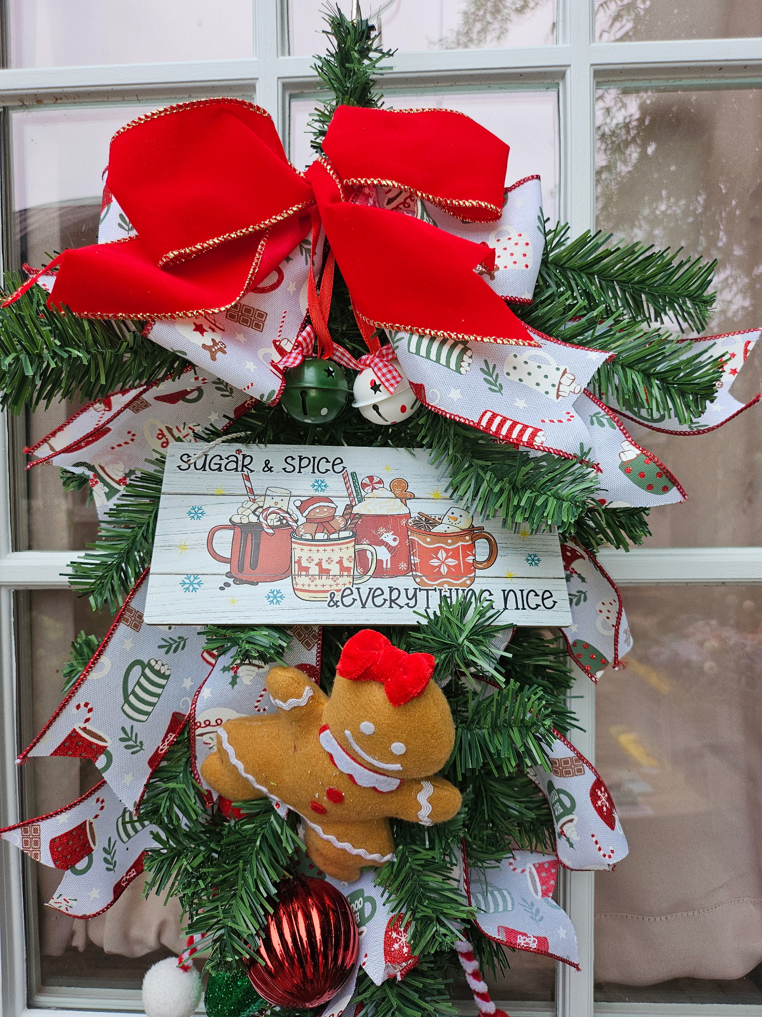 Sugar & Spice Christmas Swag with Gingerbread Girl image 2