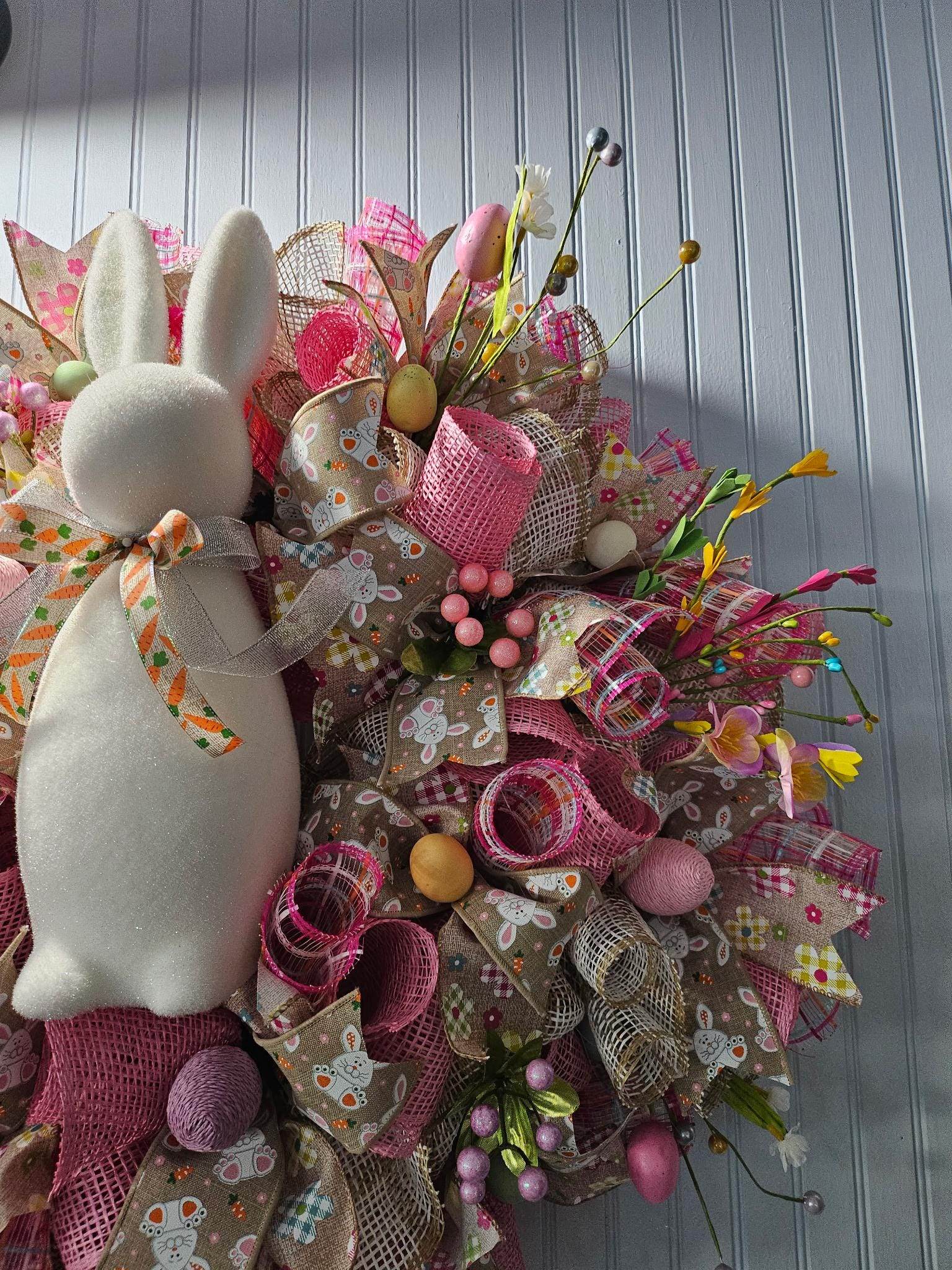 Flocked Easter Bunny Wreath image 4