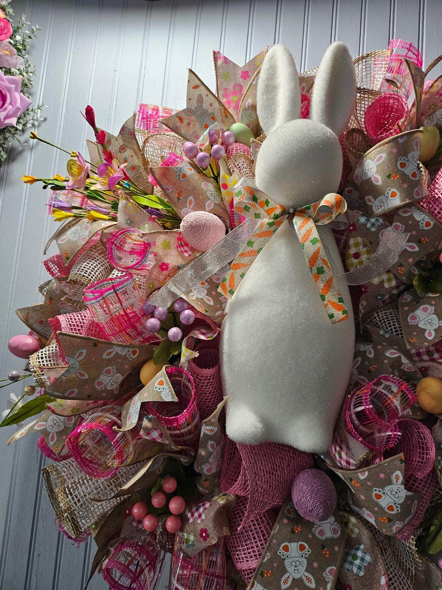 Flocked Easter Bunny Wreath image 3