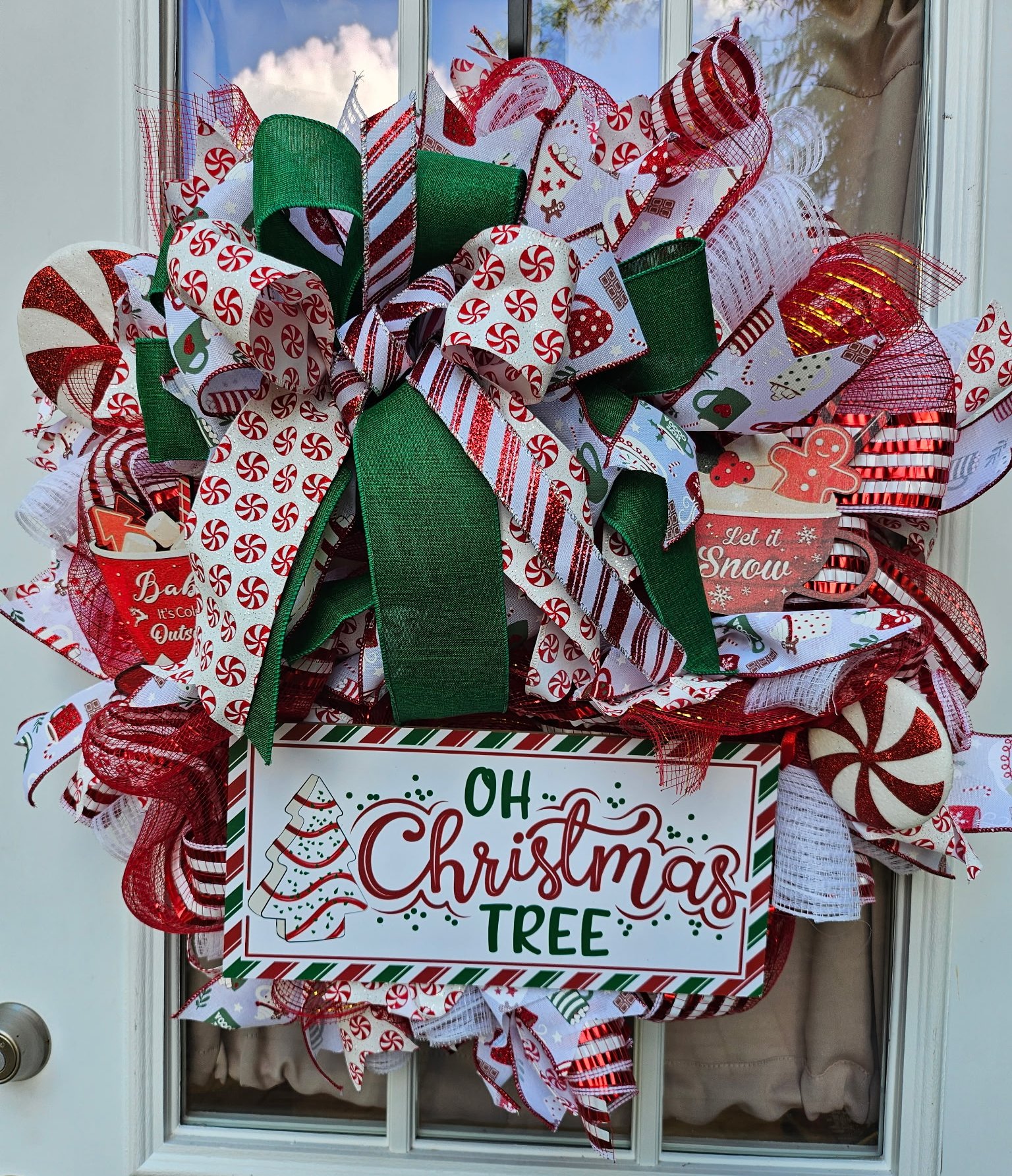Oh Christmas Tree Peppermint Ribbon Wreath image 2