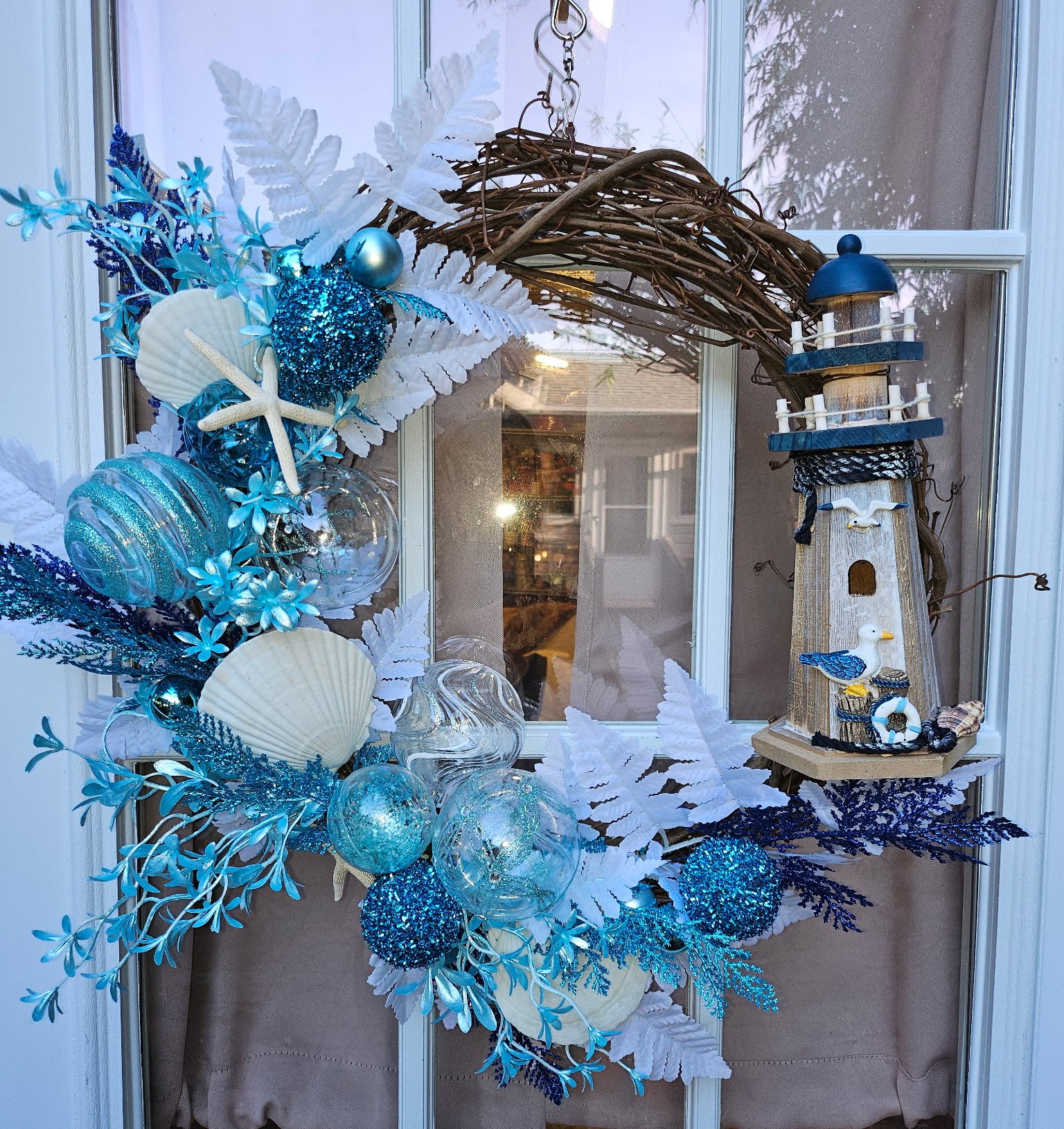 Lighted Coastal Christmas Grapevine Wreath image 4
