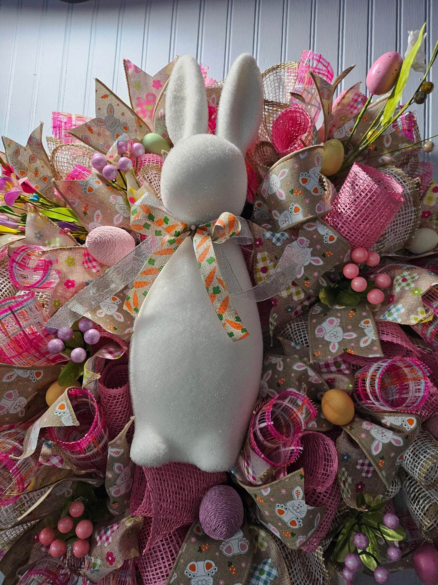 Flocked Easter Bunny Wreath image 2