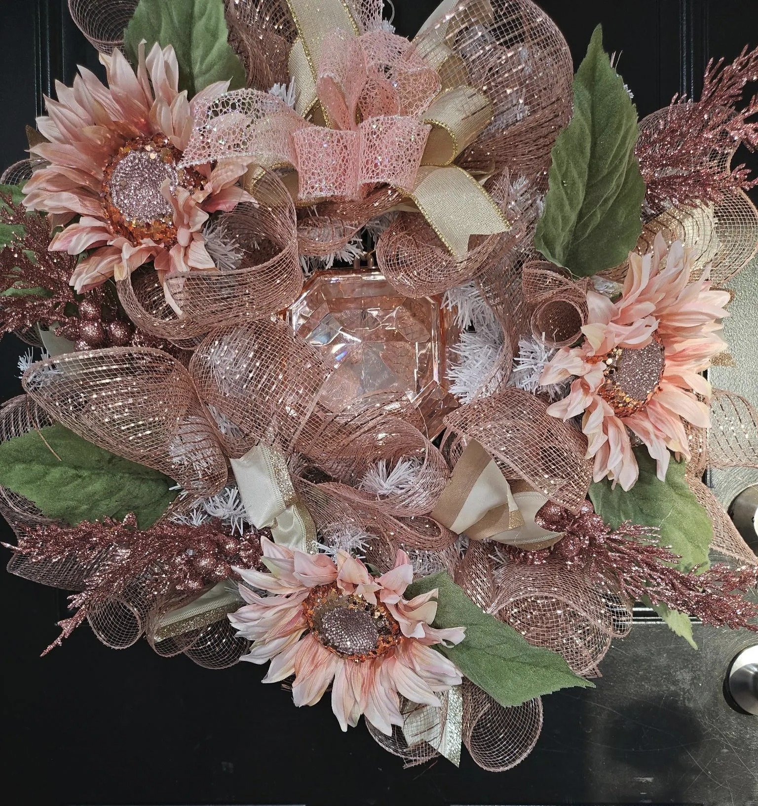 Elegant Rose Gold Fall Wreath