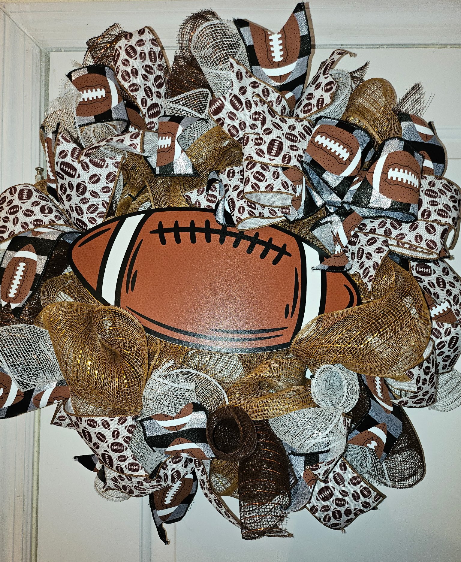 Game Day Football Mesh Wreath