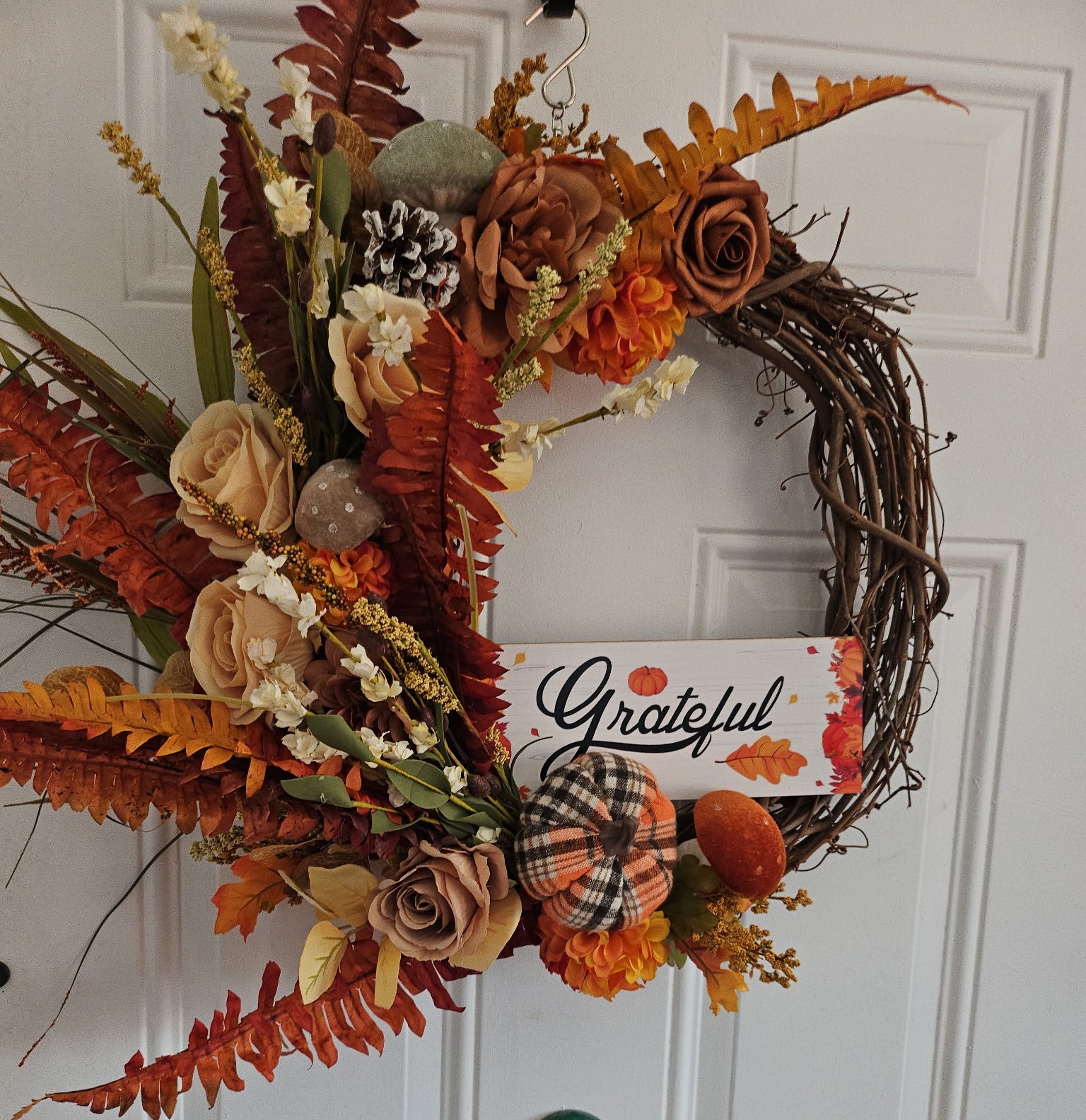 Grateful Harvest Grapevine Wreath