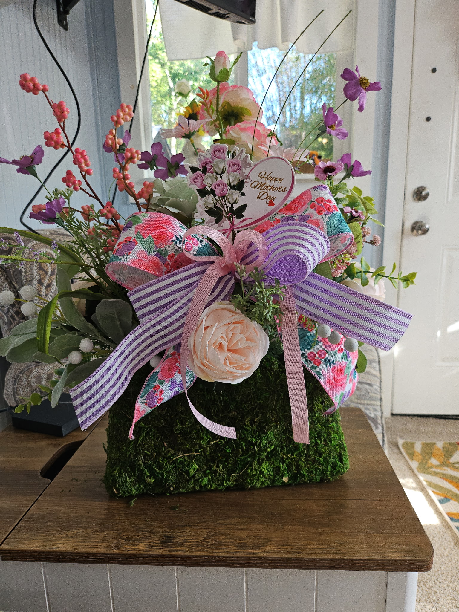Mother's Day Floral Arrangement in Moss Purse image 2